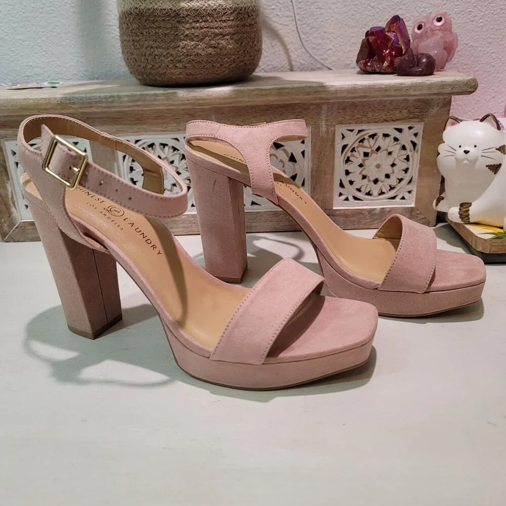 Chinese Laundry Alanah Ankle Strap Platform Sandals in Nude Women Sz 10 Chic - Picture 6 of 13